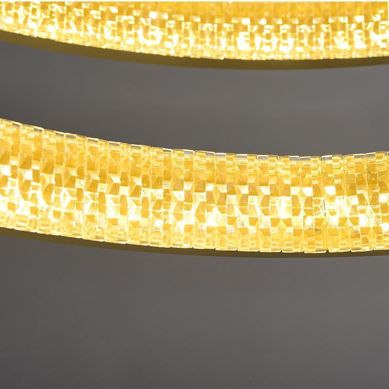 Wholesale Modern Indoor Decorative LED Chandelier Stainless Steel Acrylic Pendant Lamp