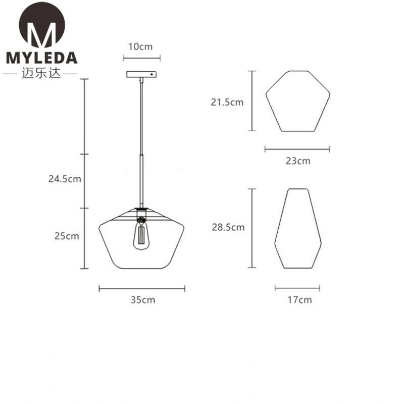 American Country Style Loft Retro Personality Glass Pendant Light