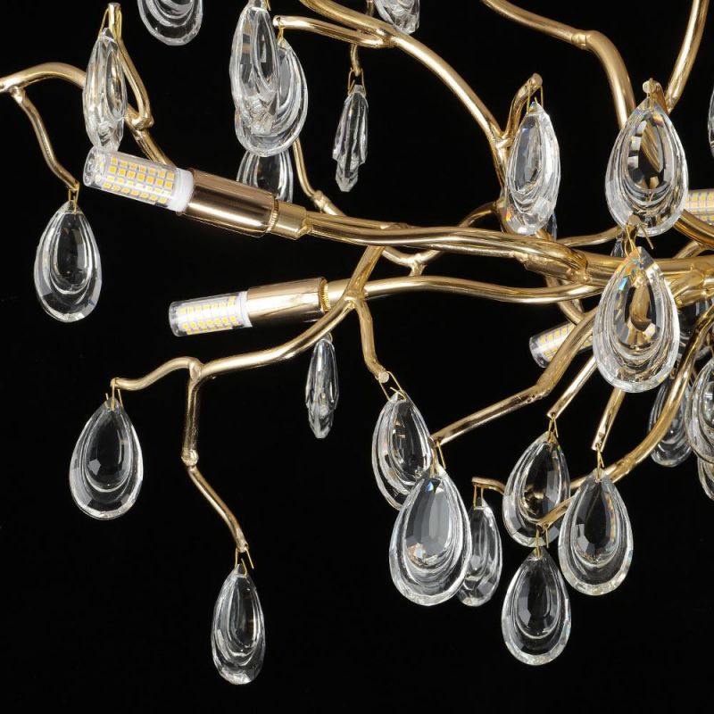 2022 Hot Sale Aluminum Branches Crystal Drops Ceiling Lights Chandelier