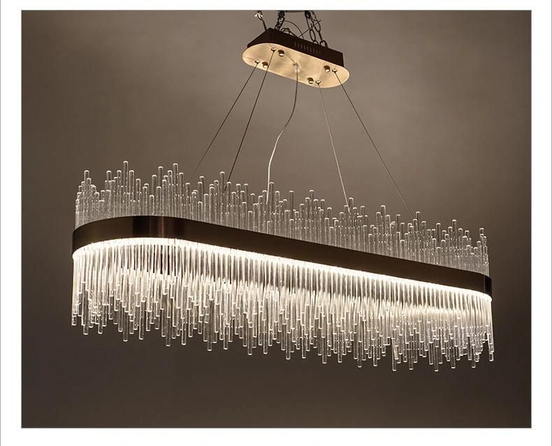 Crystal Glass Restaurant Living Room Oval Pendant Lamp