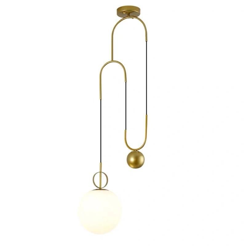 Modern Linear Pendant Light LED Indoor Pulley Glass Ball Bedside Living Room Lighting Bedroom Pendant Lamp (WH-AP-165)