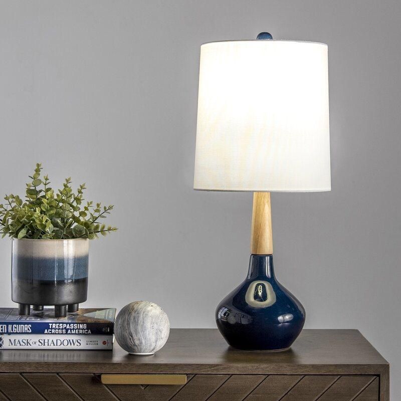 Modern Table Lamp with Great Accent Piece Accent Lamp Blue Ceramic Black Ceramic for Bedside Lamp