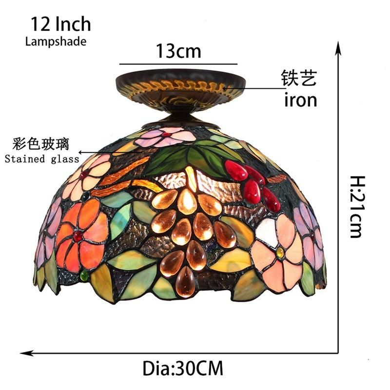 Tiffany Lamp Europ Style 30cm Semi Flush Mount Ceiling Lights (WH-TA-13)