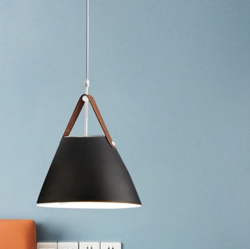 Nordic Black Pendant Light for Living Room Von Modern Strapped Metal Cone Shaped Pendant Light (WH-AP-309)
