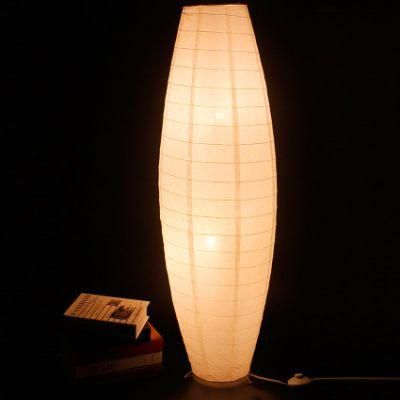 Simple White LED Floor Lamp Hand Woven Paper Floor Light Bedroom Stand up Lamp (WH-MFL-115)