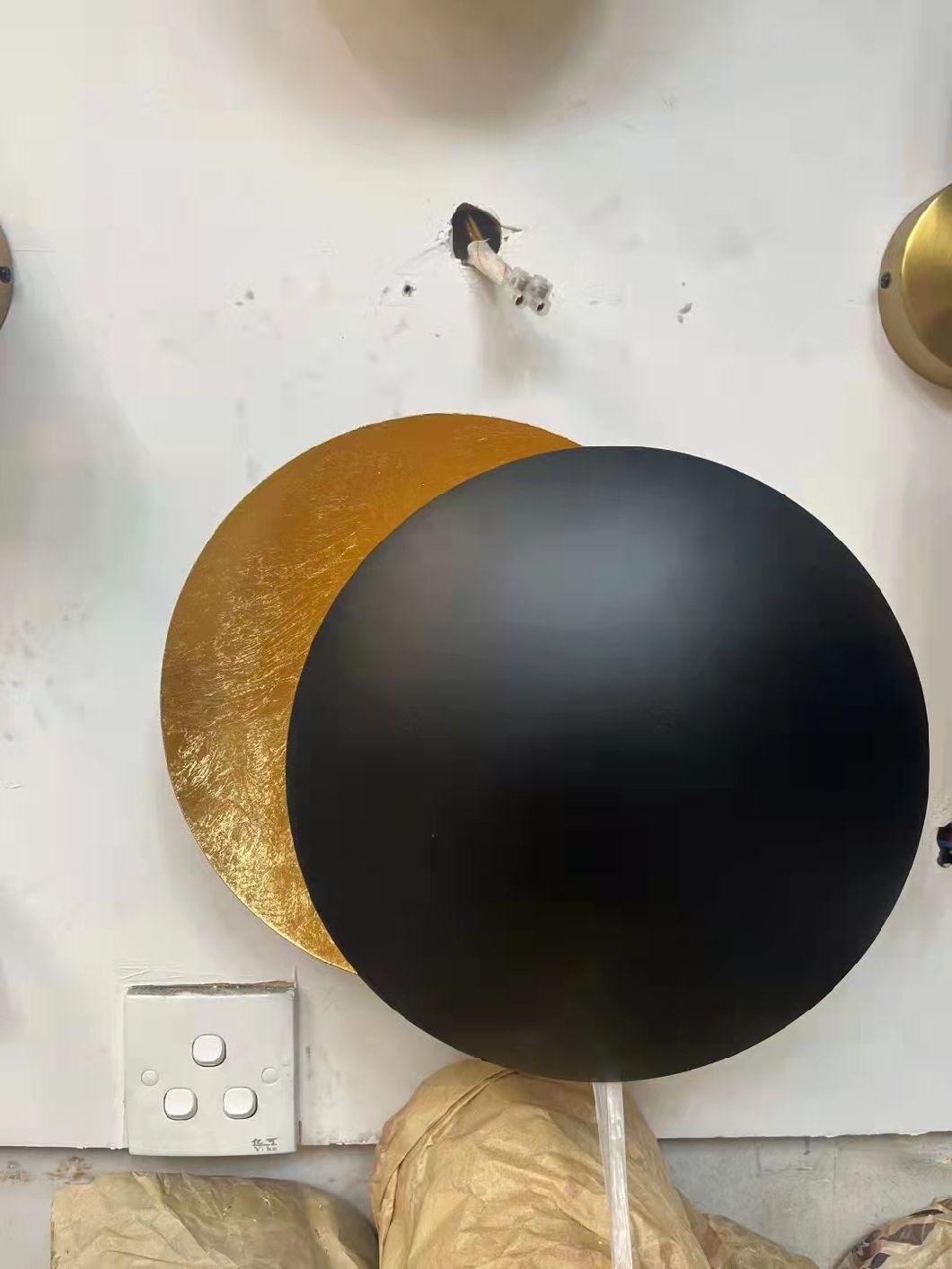 Classic Adjustable Round Gold Moon Wall Lamp