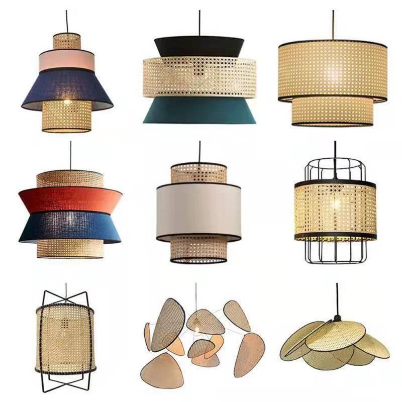 Rattan Pendant Lights Simple Modern Suspension Luminaire Dining/Living Room Kitchen Bedroom Tea House Study Loft