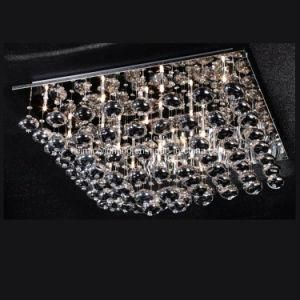 Black Glass Crystal Ceiling Light Lamp Em3021-21L