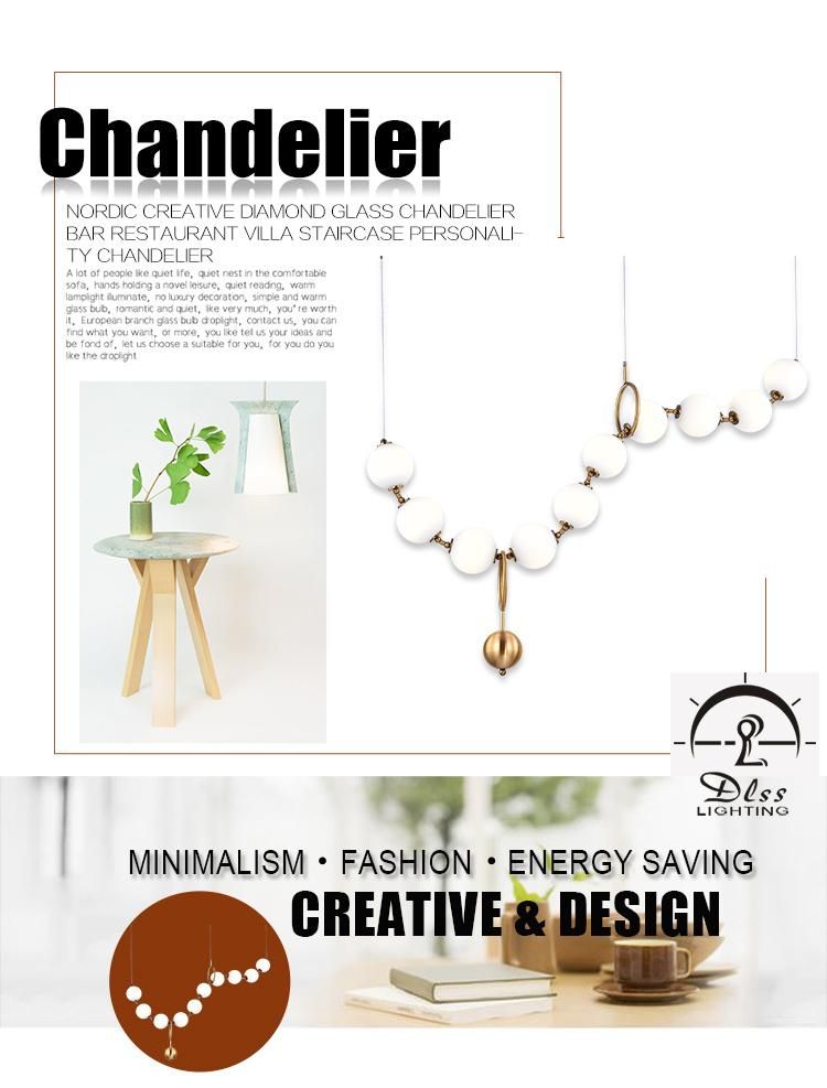 2019 New Design Creative Living Room Lighting Metal Glass Chandeliers