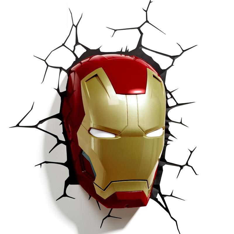 Kids Children Marvel Avengers Hulk Face LED 3D Creative Iron Man Wall Lamp (WH-OR-42)