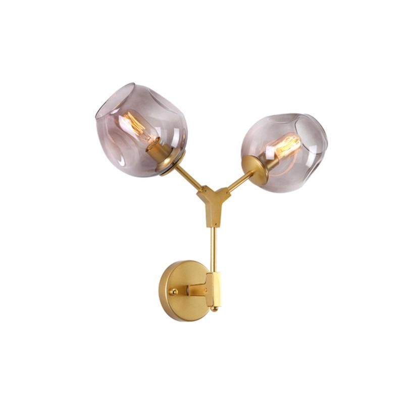 Post Modern Magic Bean Double Head Glass Bubble Cover Villa Hotel Corridor Molecular Wall Lamp (WH-OR-95)