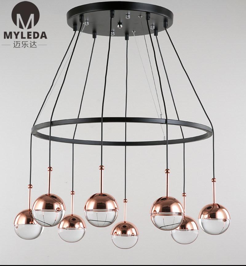 Modern Metal Pendant Lamp Glass LED Hotel Pendant Lamp