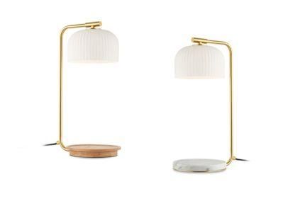 Nordic Ins Wind Lamp Bedroom Postmodern Wireless Charging Simple Creative Glass Marble Light Luxury Bedside Lamp