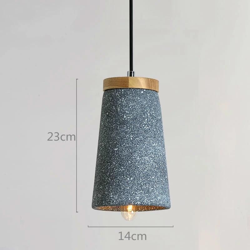 Creative Cement Pendant Lights Maarten Unique Cement and Wooden Tall Dome Pendant Light (WH-AP-338)