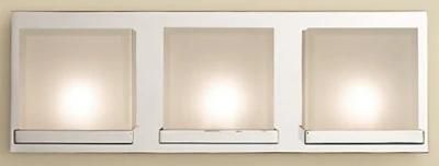 3 Light Stainless Steel Plate Wall Lamp with Frosted Glass
