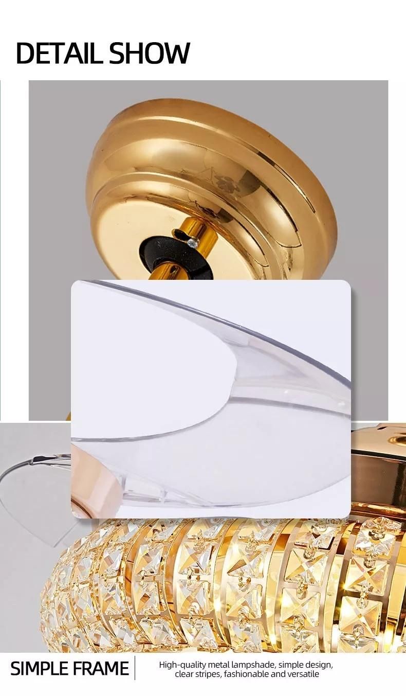 Crystal Series Decorative Ceiling Fan Light Mini Fan LED Light for Living Room LED Ceiling Fan Lamps Chandelier Light