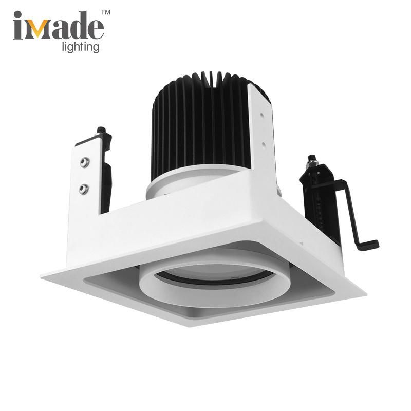 18W Single Head Flicker Free Driver Black White Indoor LED Adjustable Recessed Downlight