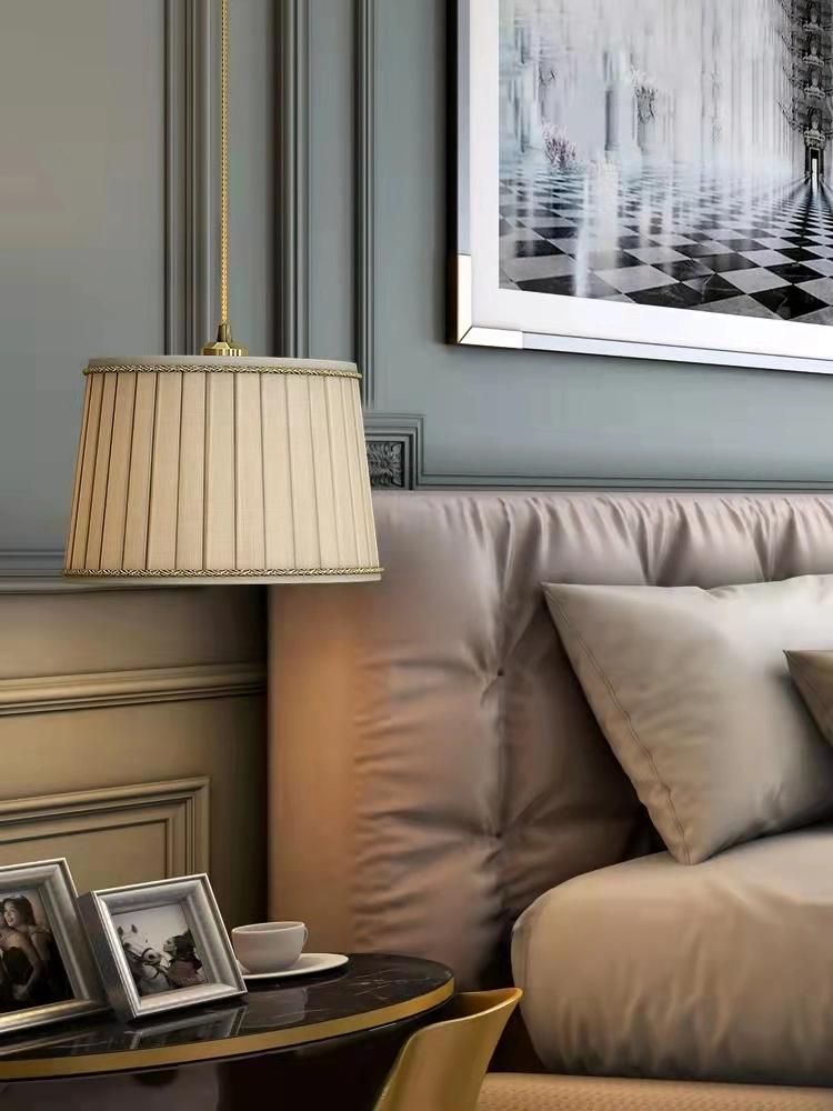 European Retro Home Decoration Cement Color Pendant Lamp Fabric Chandelier