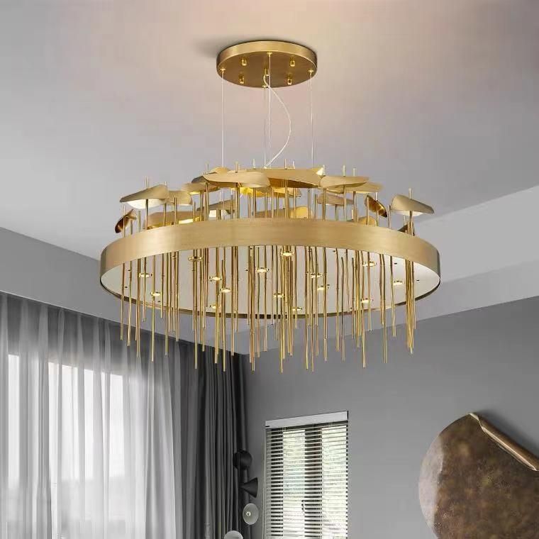 Home Gold LED Long Italy Indoor Bar Chandelier
