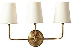 Fabric Shade Curved Arm Wall Lamp in Orb