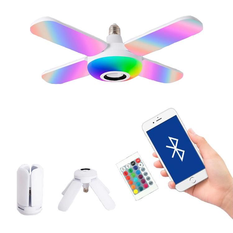 LED Four Leaves Fan Folding Bulb with Remote Control