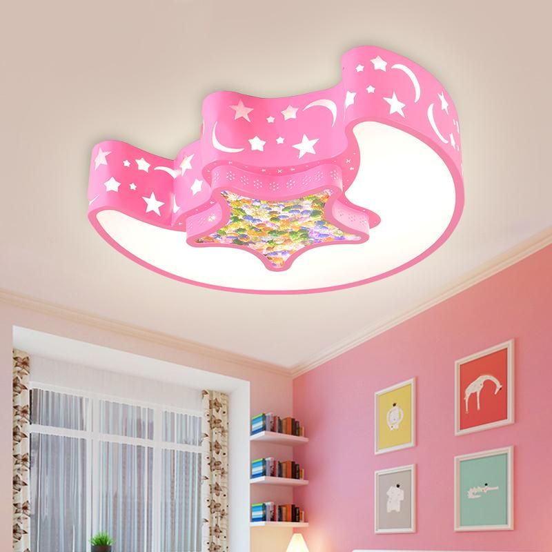 LED Chandelier for Kids Baby Boy Room Lighting Eye Protection Moon Ceiling Light (WH-MA-177)