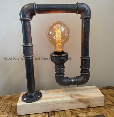 Vintage Wall Light Bar Living Room Study Bedside Light Wood Bookshelf Art Water Pipe Bed Side Wall Lamp