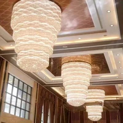 Hot Selling Products Luxury Staircase Banquet Hall Hotel Glass Non-Standard Custom Chandelier Lamp