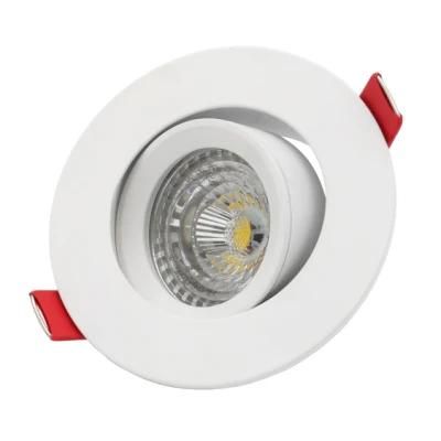 Pure Aluminum Halogen GU10 MR16 Round LED Downlight Fixture Frame (LT2212)