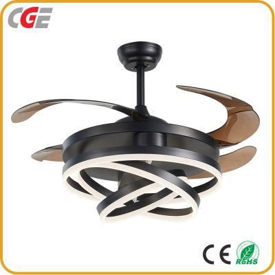 Best Selling 42 Inch 68W Three Color Dimming Invisible Bladeless Remote Controlled Ceiling Fan with Light