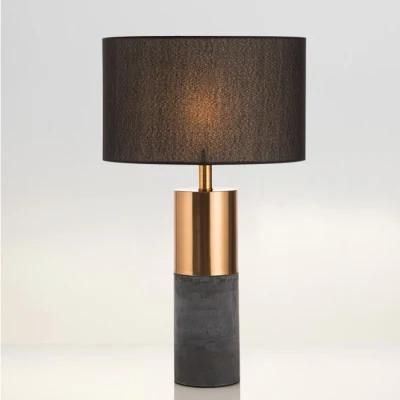 So Fashion Modern Gold and Black Bedroom Desk Table Lamp with Fabric Shade, Good for Hotel Bedside, Living Room