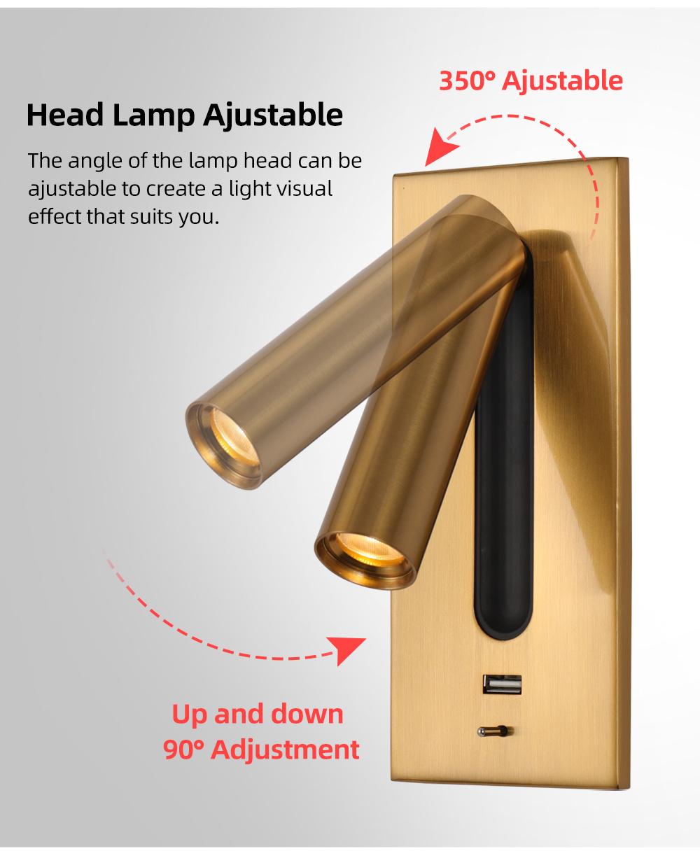 Modern Wall Lamps for Bedroom Study Living Balcony Room Acrylic Home Deco Phone USB Charger Wall Sconce LED Lights