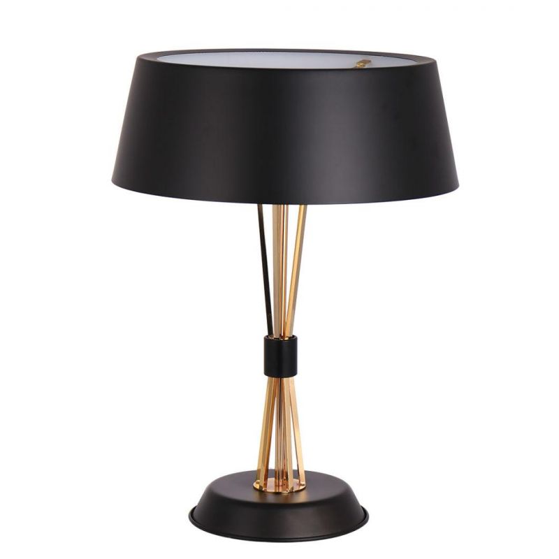 Metal Table Lamp Gold with Black, E14, on/ off Switch