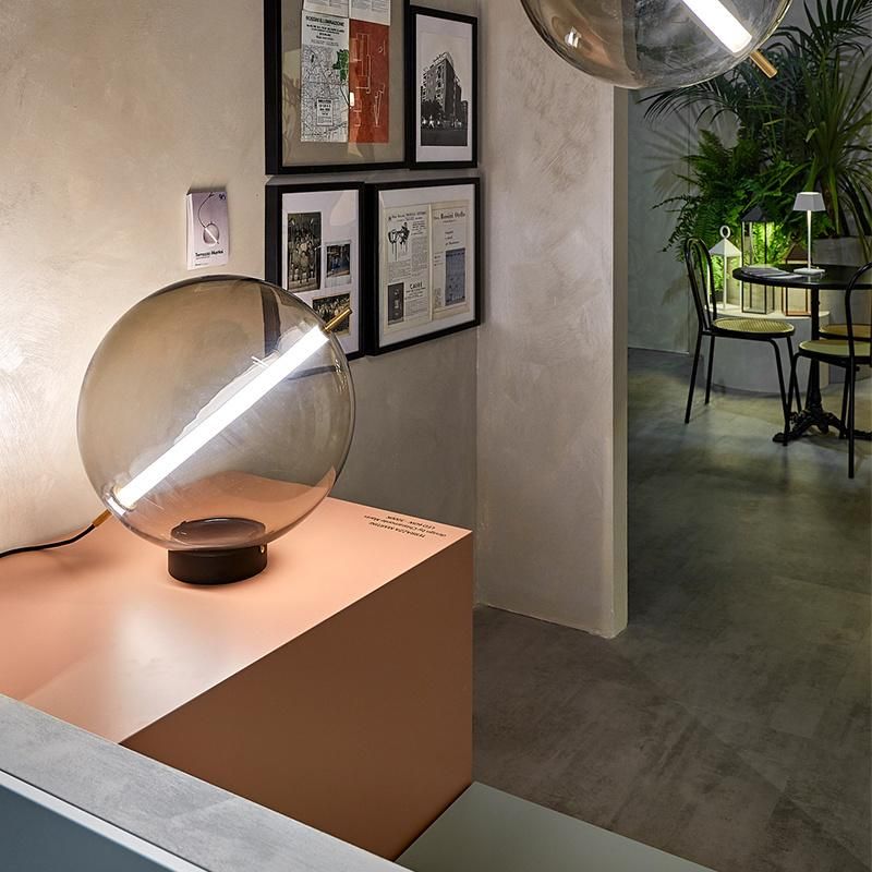 Spherical Transparent Lampshade Table Lamp Bedroom Bedside Lamp Nightstand Light