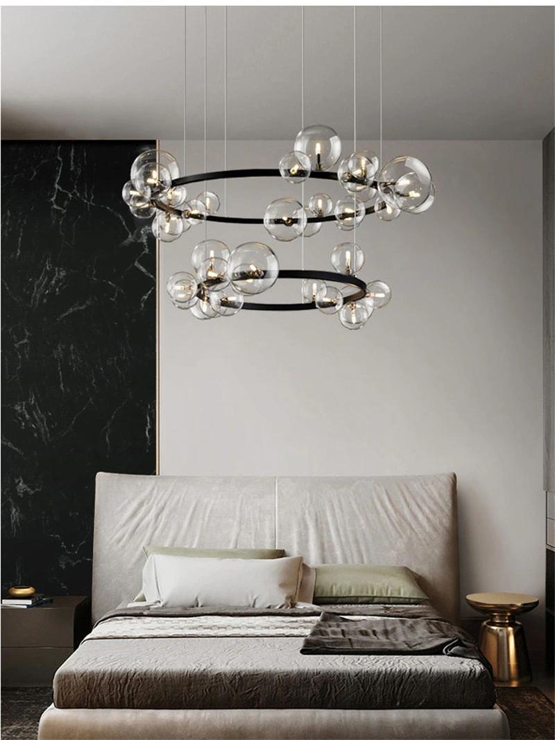 Hanging Lights Clear Glass Round Ball Globe Pendant Light