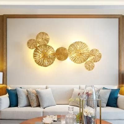 Nordic All-Copper Wall Lamp Living Room Art Background Wall Bedroom Aisle Decoration Lobby Exhibition Hall Entrance Front Lotus Lamp