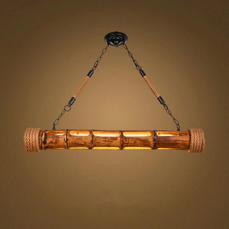 Loft Bamboo LED Chandelier Cafe Lamp Retro Industrial LED Warm White LED Tube Loft Chandelier (WH-VP-111)