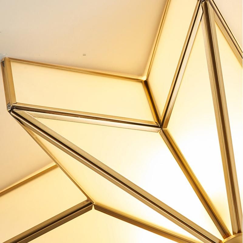Copper Ceiling Light Bedroom Lamp American Simple Modern Creative Star Corridor Room Light