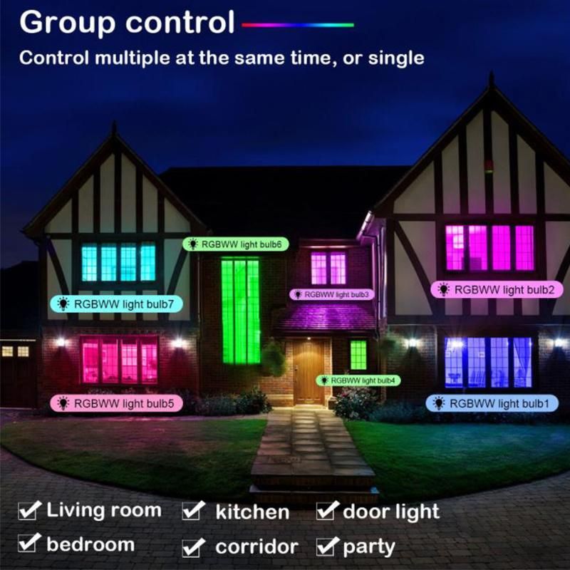 RGB Color Changing E27 WiFi Smart LED Bulb Light