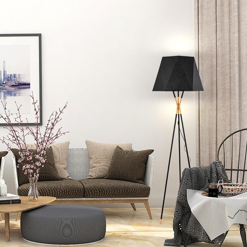 Modern Simple Black Geometric Floor Lamp American Living Room Bedroom Model Room Conical Decorative Study Floor Lamp