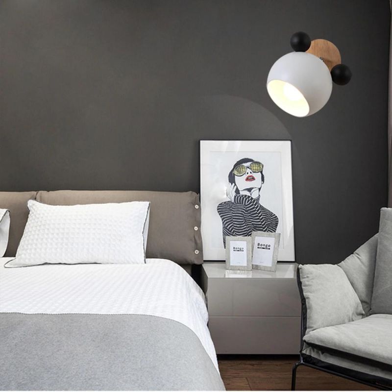Modern Bedroom Stairs LED Light Mickey Mouse E27 Bulb Wall Lamp (WH-OR-13)
