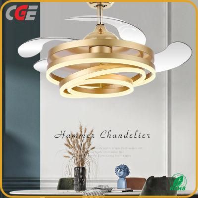 LED Modern Golden Ceiling Fan. with Lamp