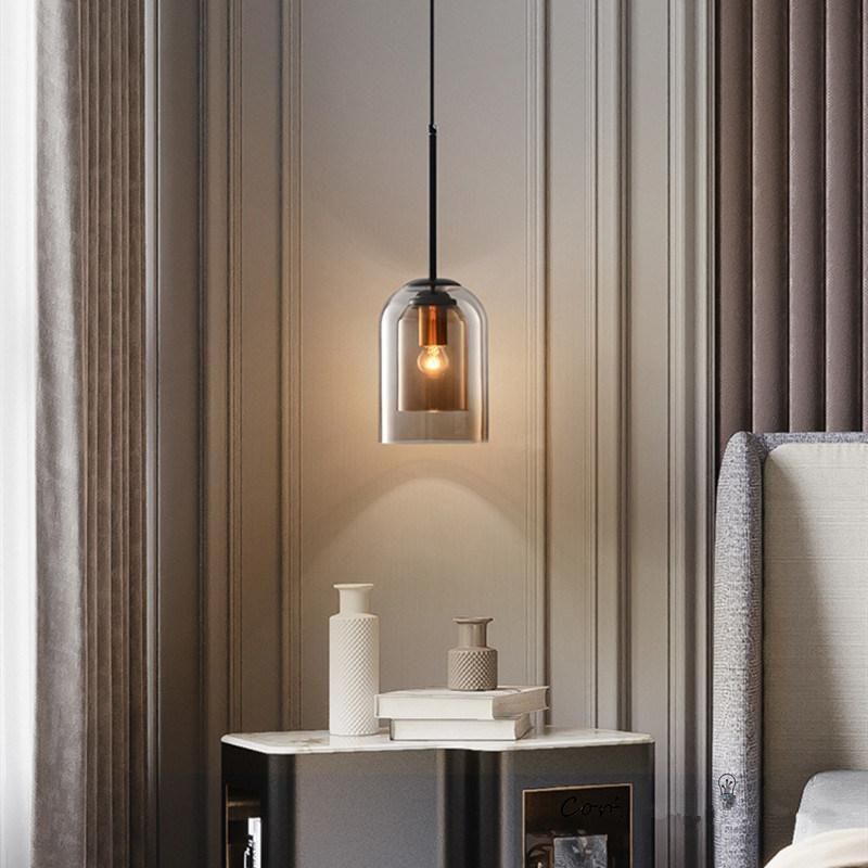 Nordic Glass Pendant Light for Bedroom Decor Marigold Double Layer Glass Pendant Lamp (WH-AP-290)