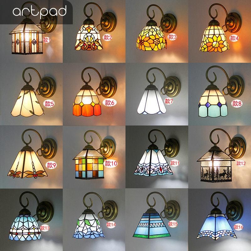 Mosaic Style LED Indoor Wall Light for Home Lighting Stained Glass Sconce Bathroom Rustic Wall Sconces (WH-VR-113)