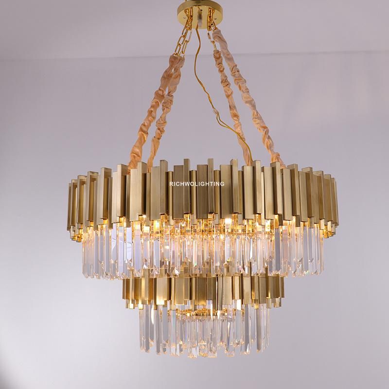 Hanging High Quality Crystal Chandeliers LED Pendant Lighting for Hotel