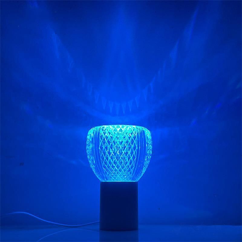 Crystal Rechargeable Small Table Lamp Creative Atmosphere Projection Life Acrylic LED Small Night Lamp