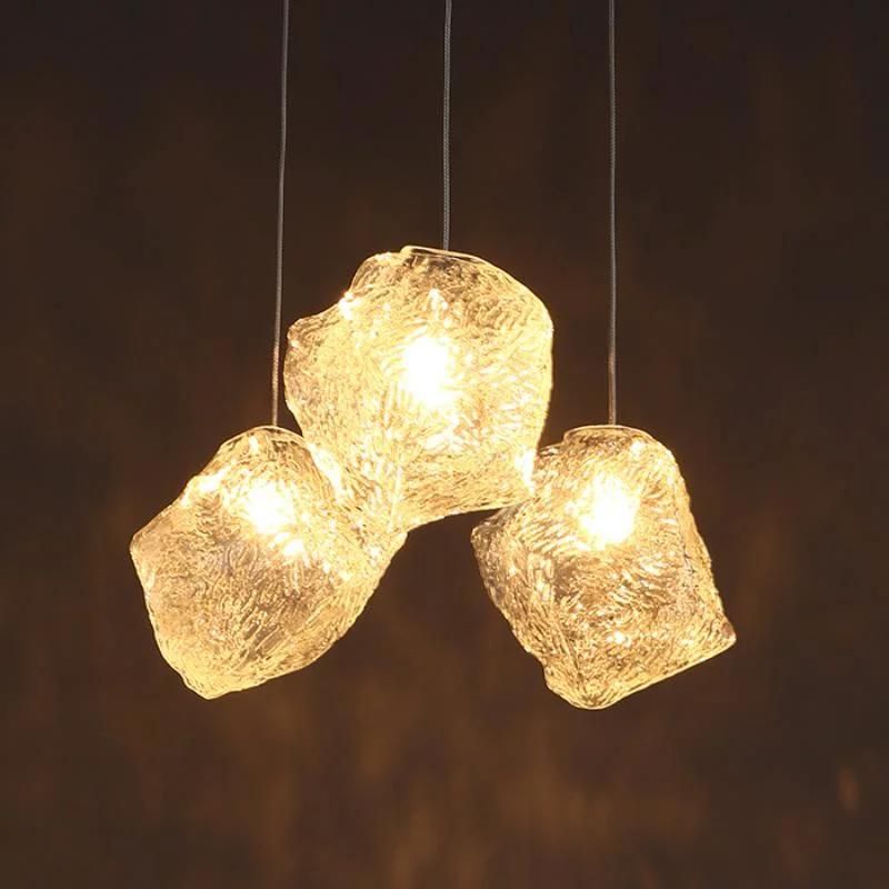 Modern LED Pendant Lamp Living Dining Room Bedroom Decoration Glass Stone Pendant Light (WH-GP-80)