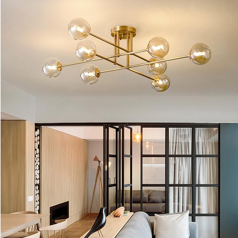 Metal Golden Color Pendant Lamp Chandelier Living Room Lamp Bedroom Lamp