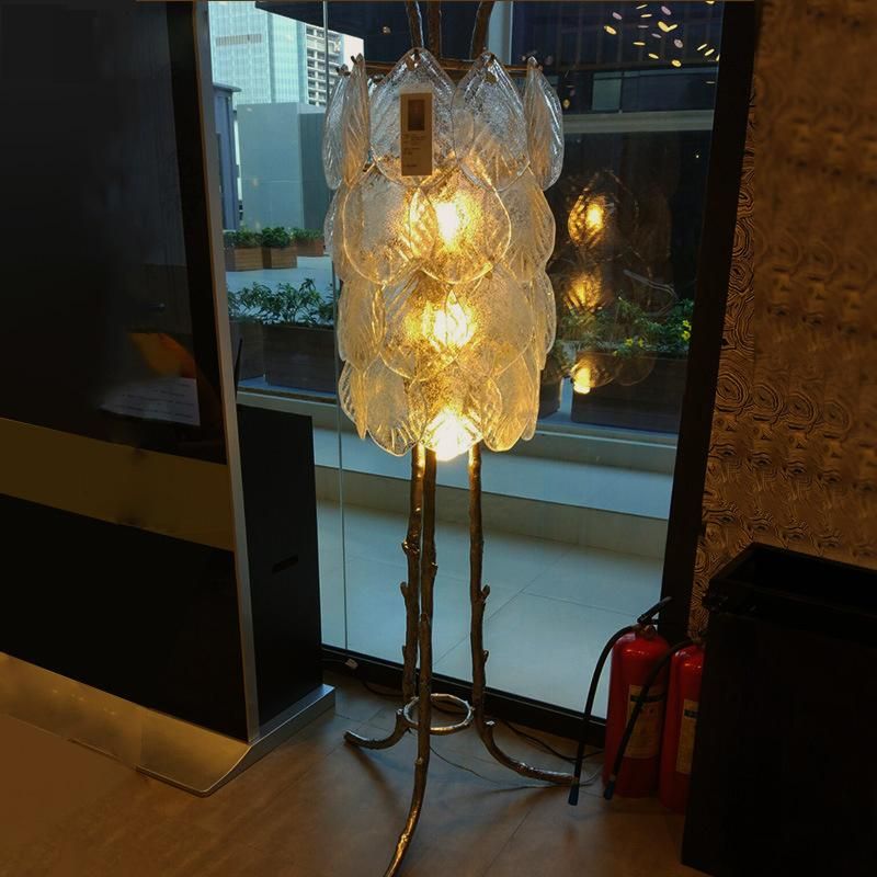 Hotel Project Floor Lamp with Crystal Glass Shade