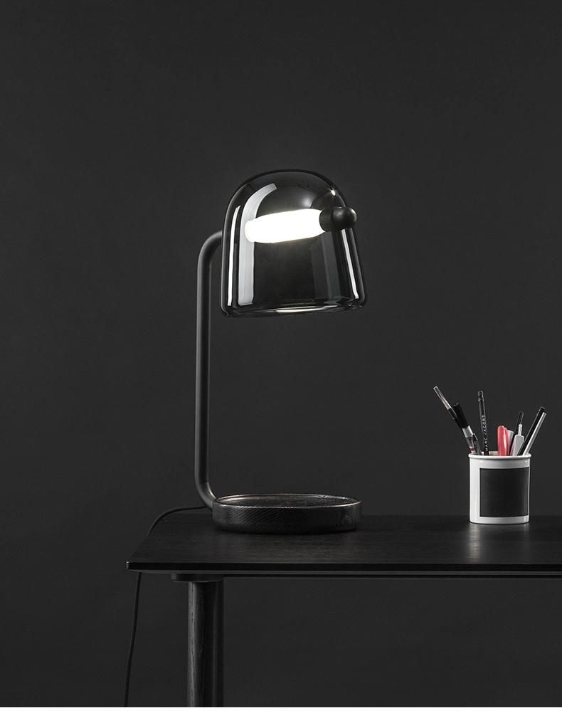 Home Decoration Lights Rose Gold Socket Glass Desk Table Lamp for Hotel Office